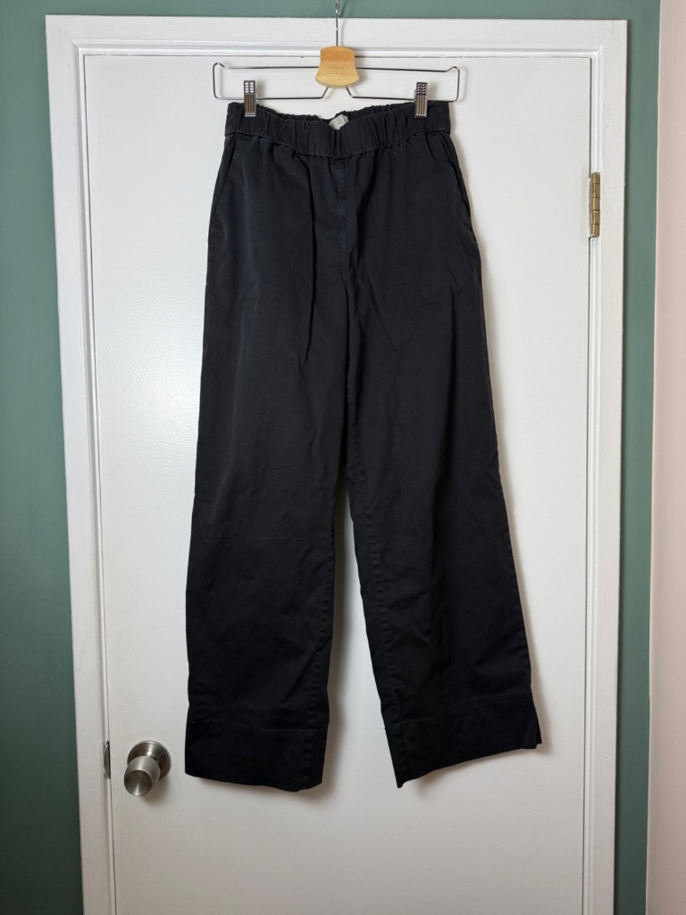 Everlane Women's Wide Leg Organic Cotton Trousers - Black - Size 8
